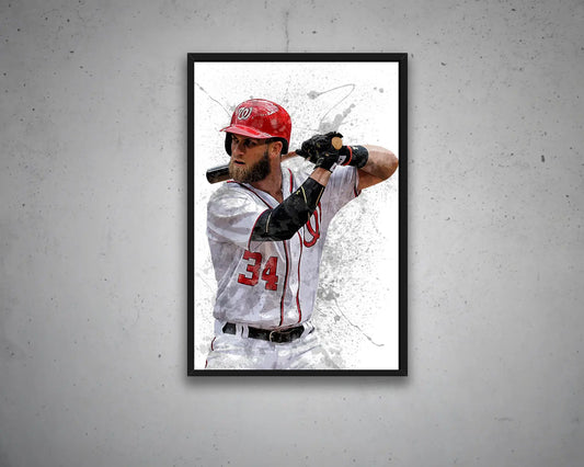 Bryce Harper Splash Effect Canvas Art 