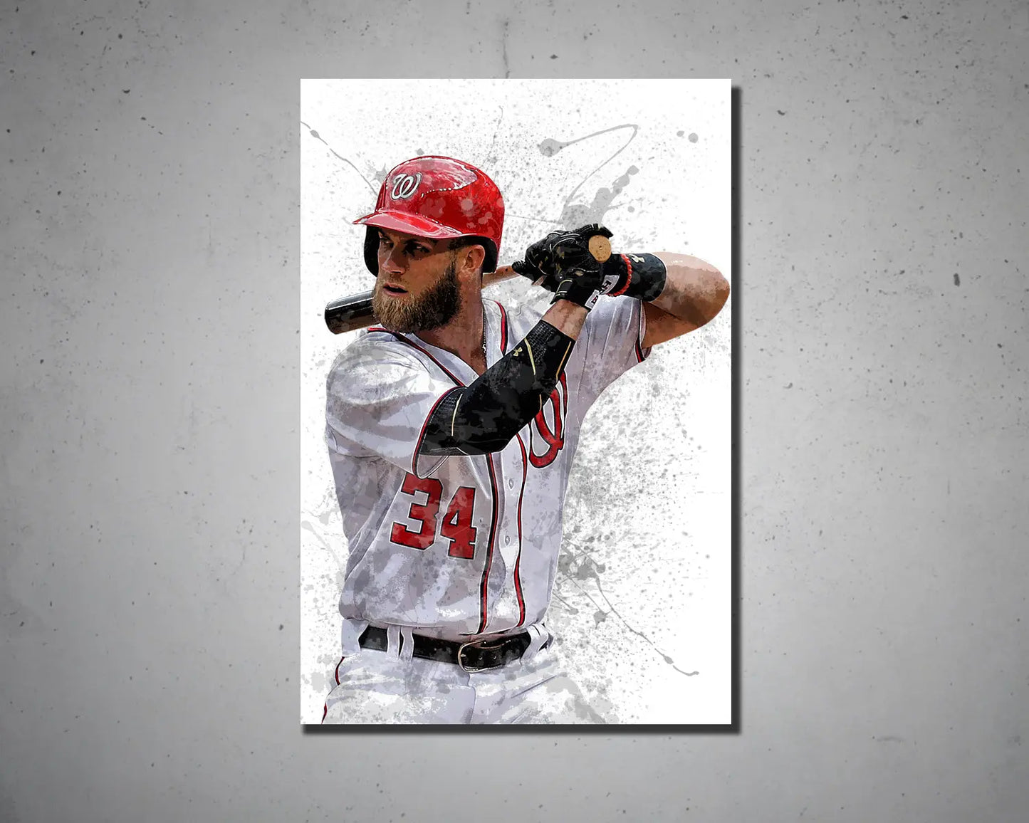 Bryce Harper Splash Effect Canvas Art 