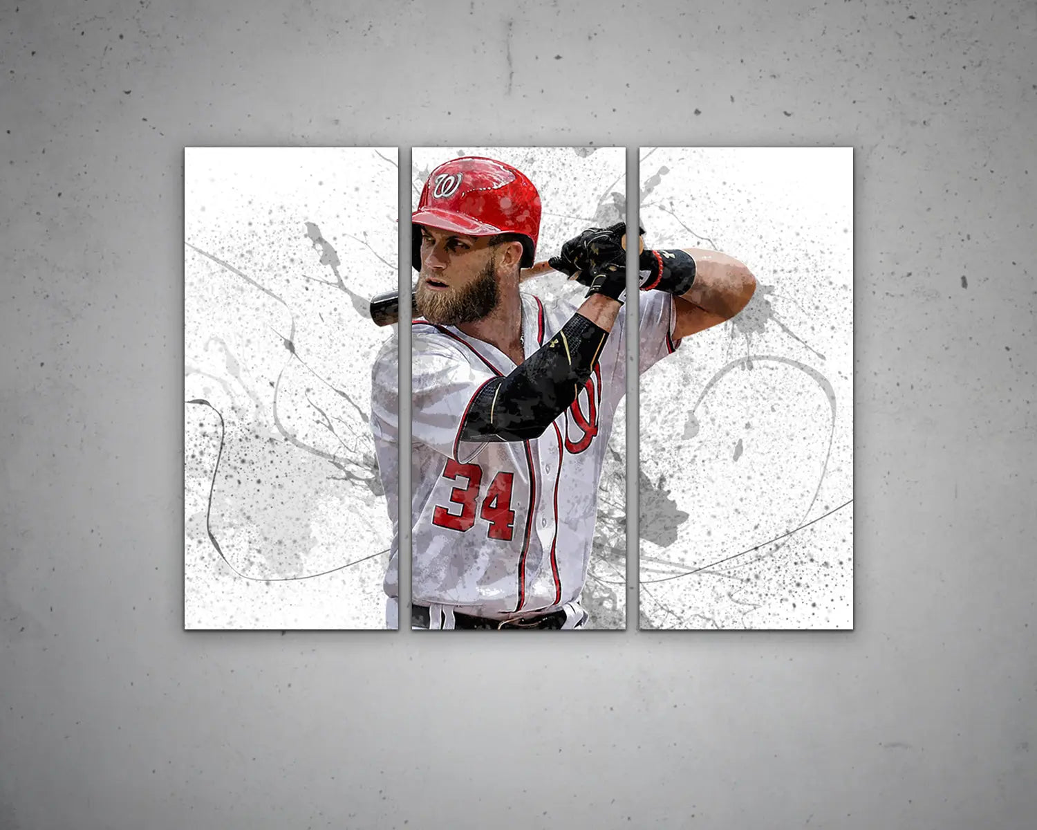 Bryce Harper Splash Effect Canvas Art 