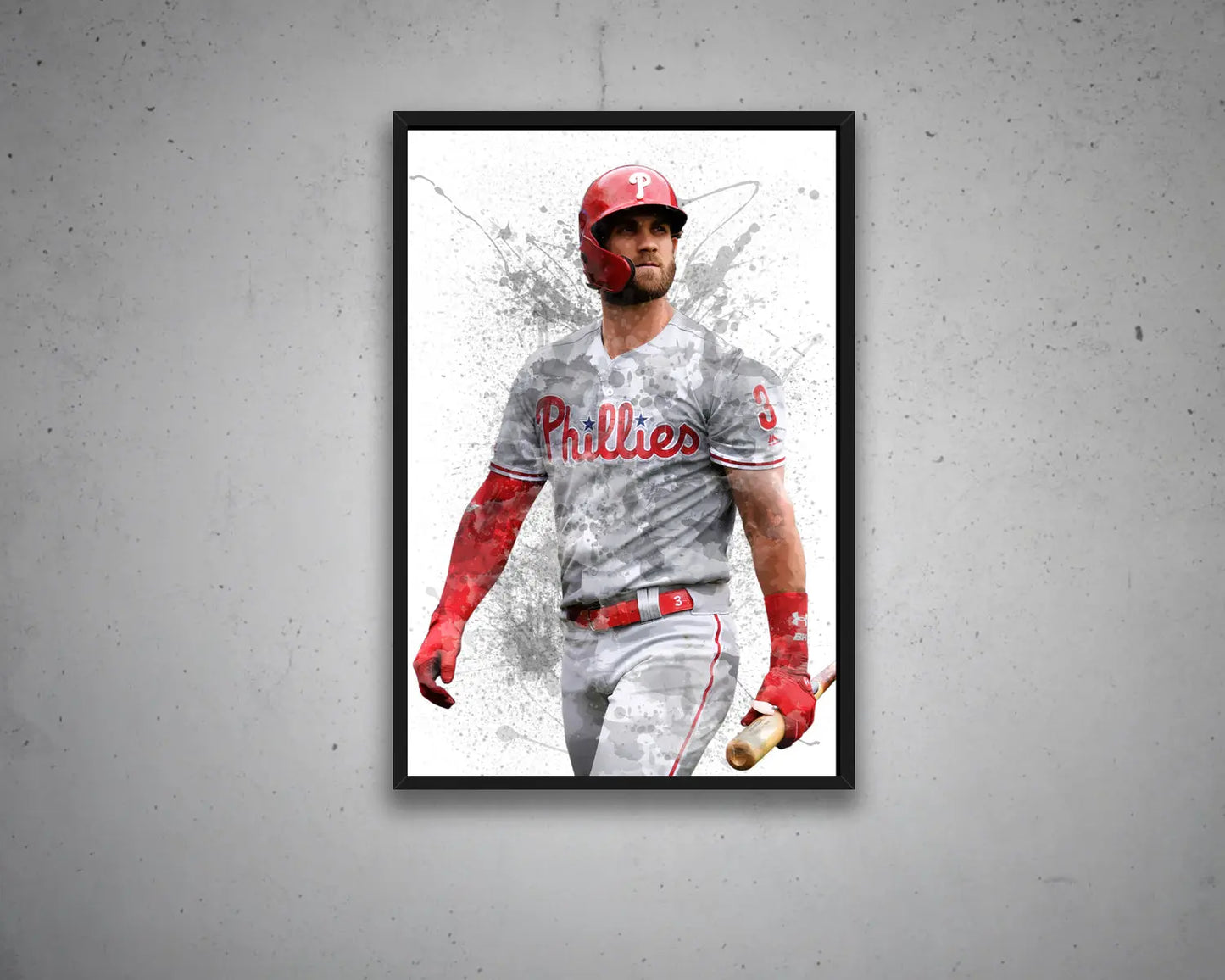 Bryce Harper Splash Effect Canvas Art 