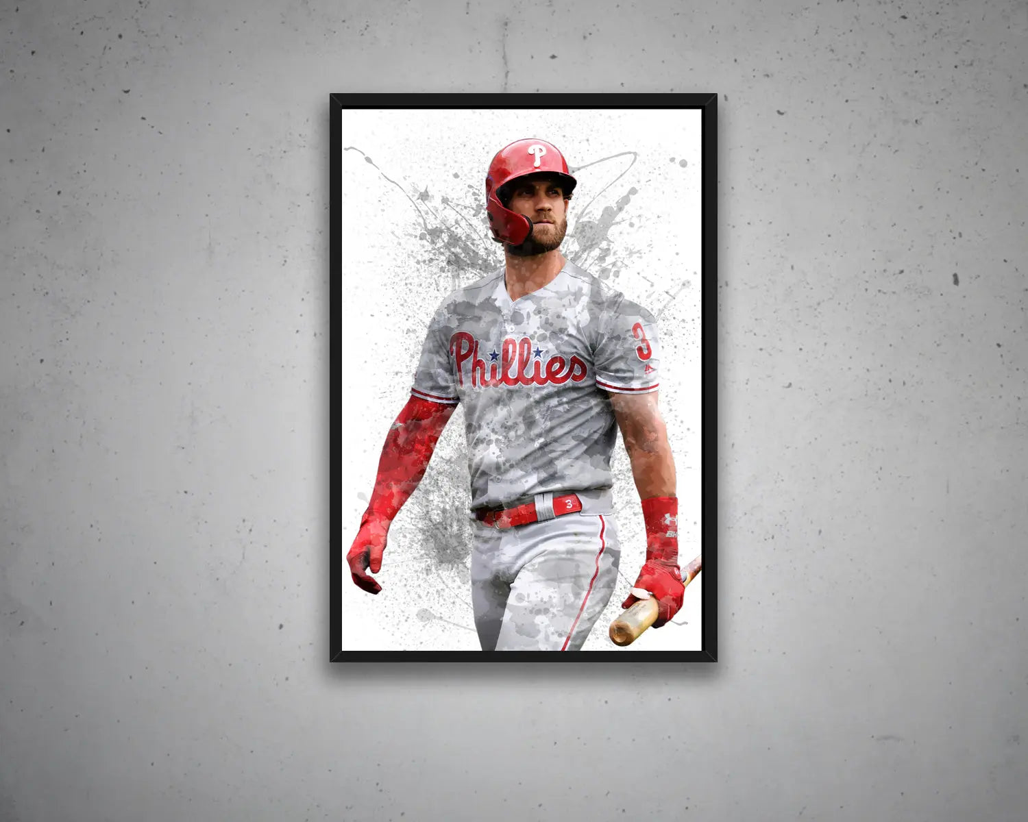 Bryce Harper Splash Effect Canvas Art 
