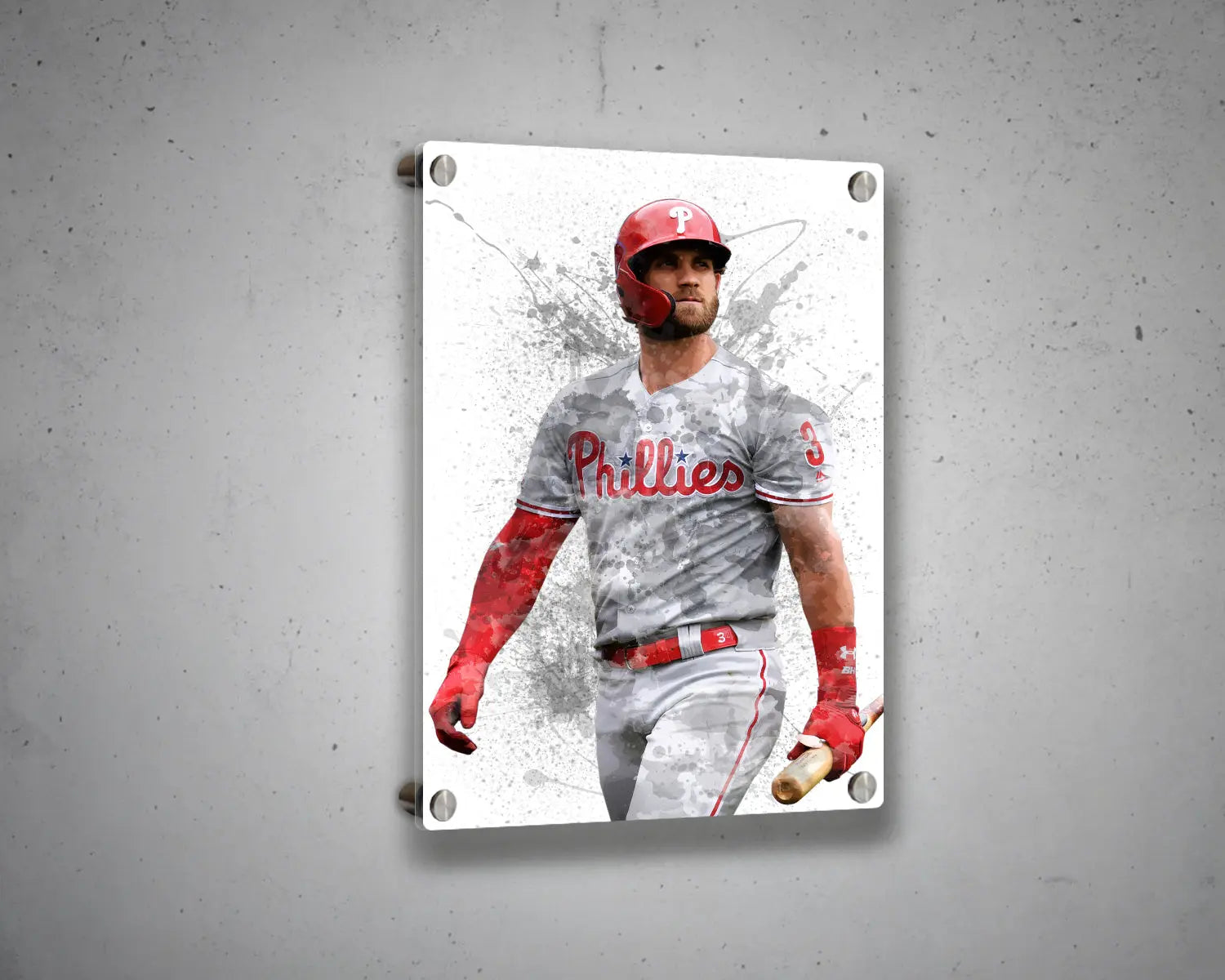 Bryce Harper Splash Effect Canvas Art 