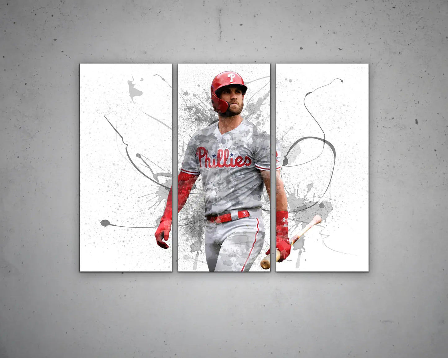 Bryce Harper Splash Effect Canvas Art 