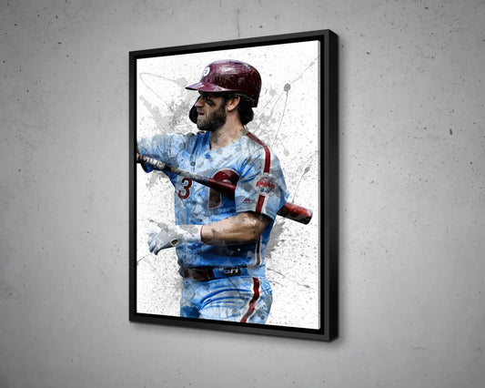 Bryce Harper Splash Effect Canvas Art 