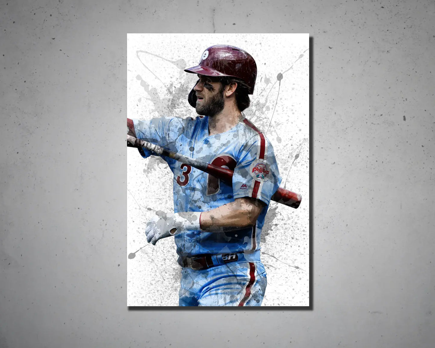 Bryce Harper Splash Effect Canvas Art 