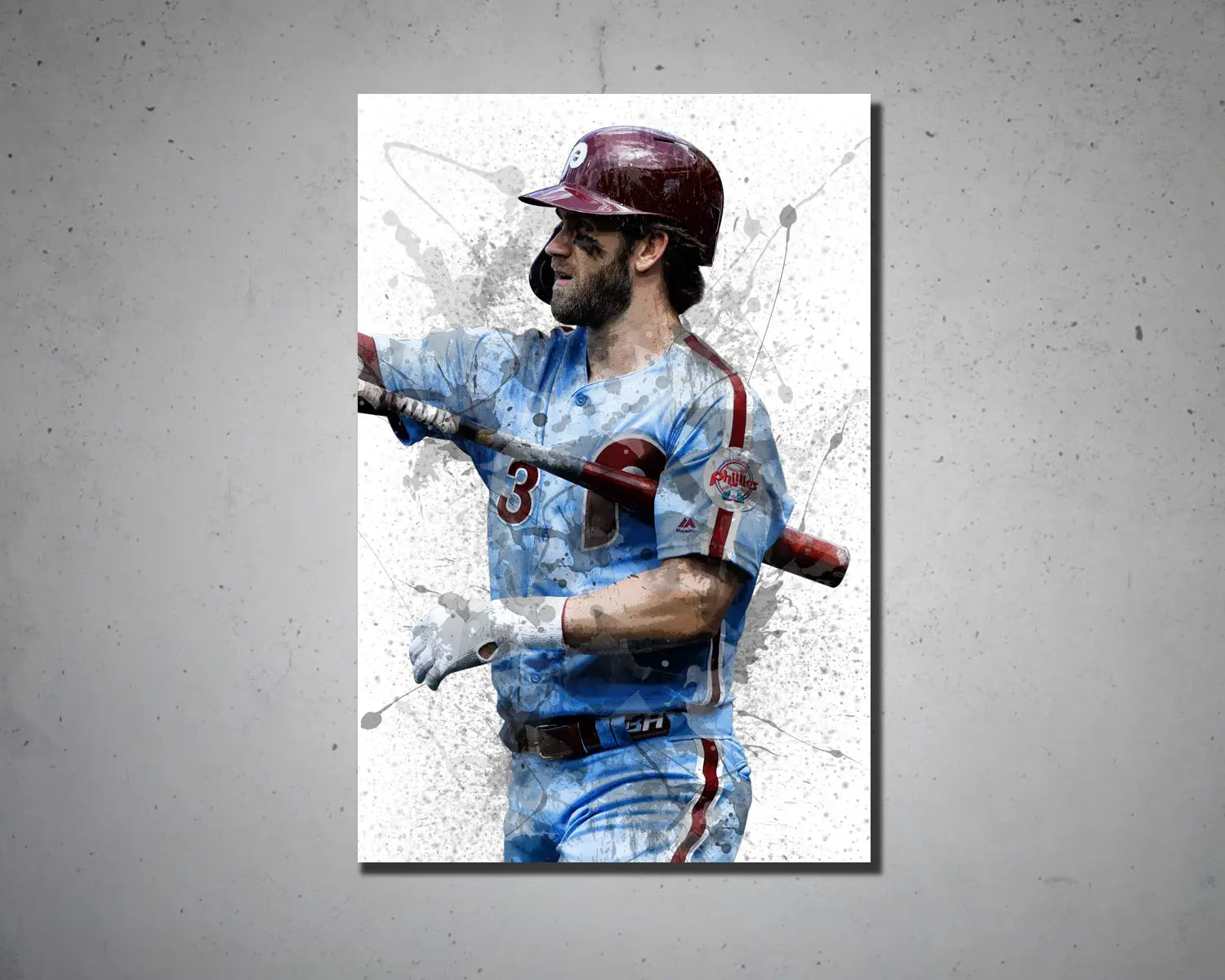 Bryce Harper Splash Effect Canvas Art 