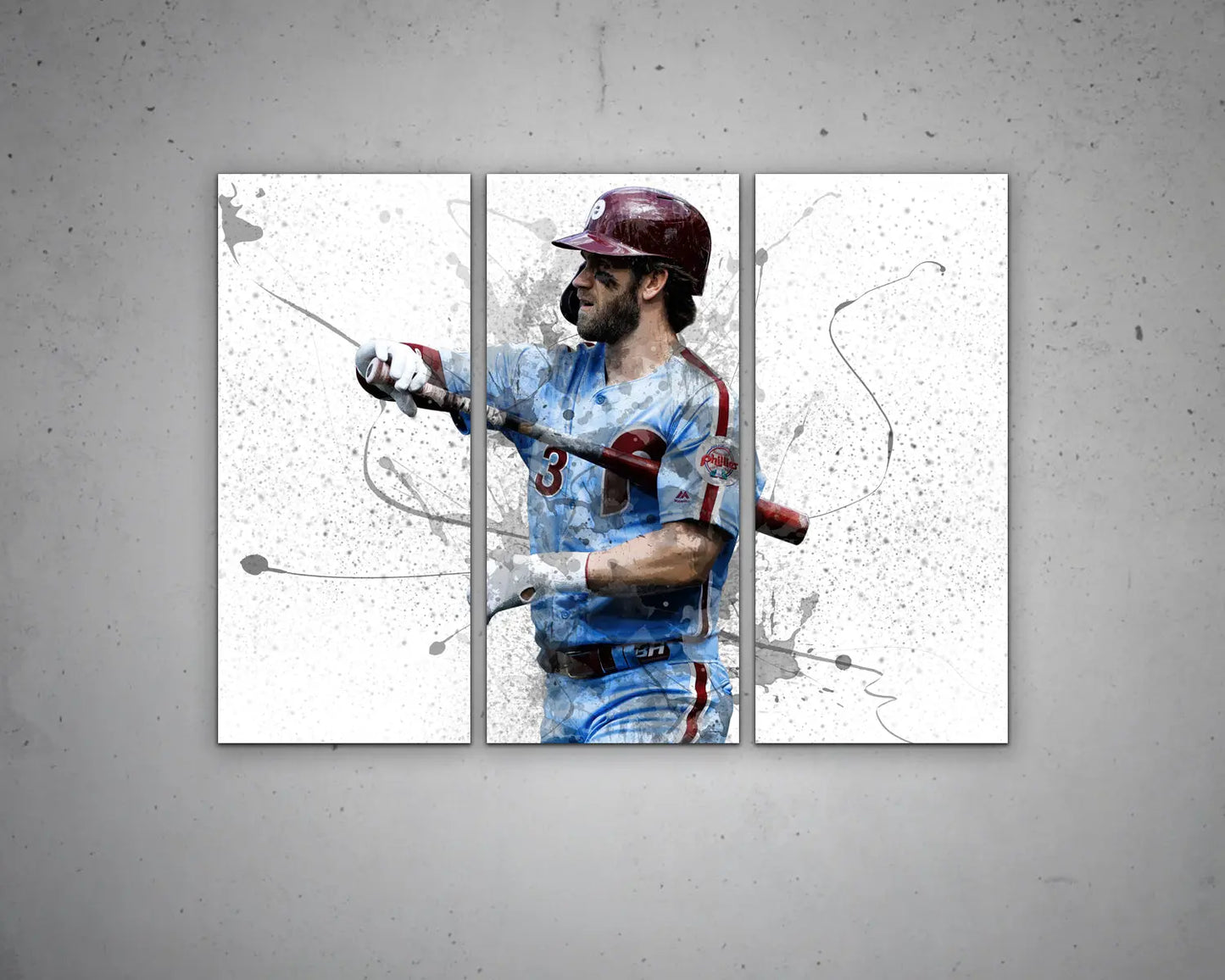 Bryce Harper Splash Effect Canvas Art 