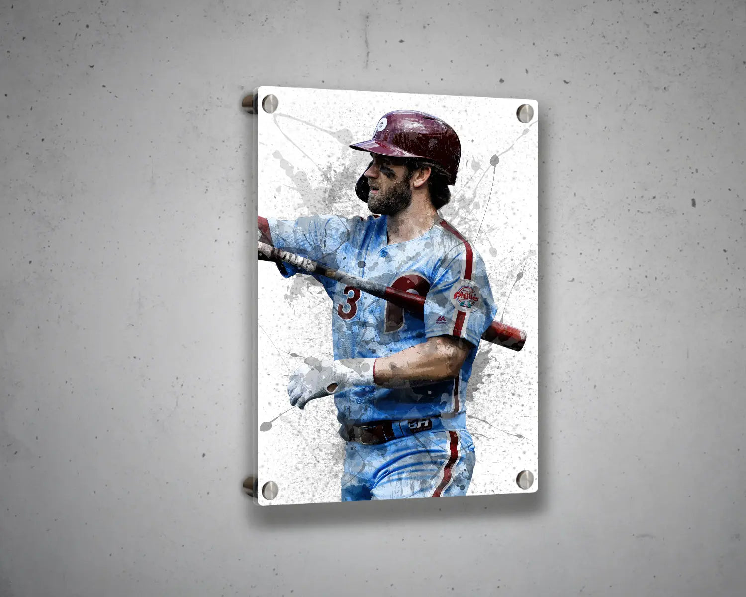 Bryce Harper Splash Effect Canvas Art 