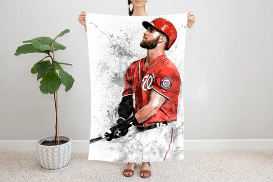 Bryce Harper Splash Effect Fleece Blanket