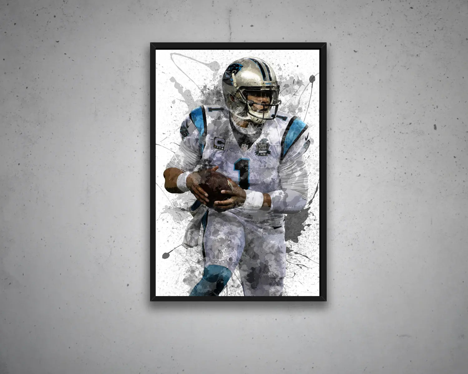 Cam Newton Splash Effect Canvas Art 