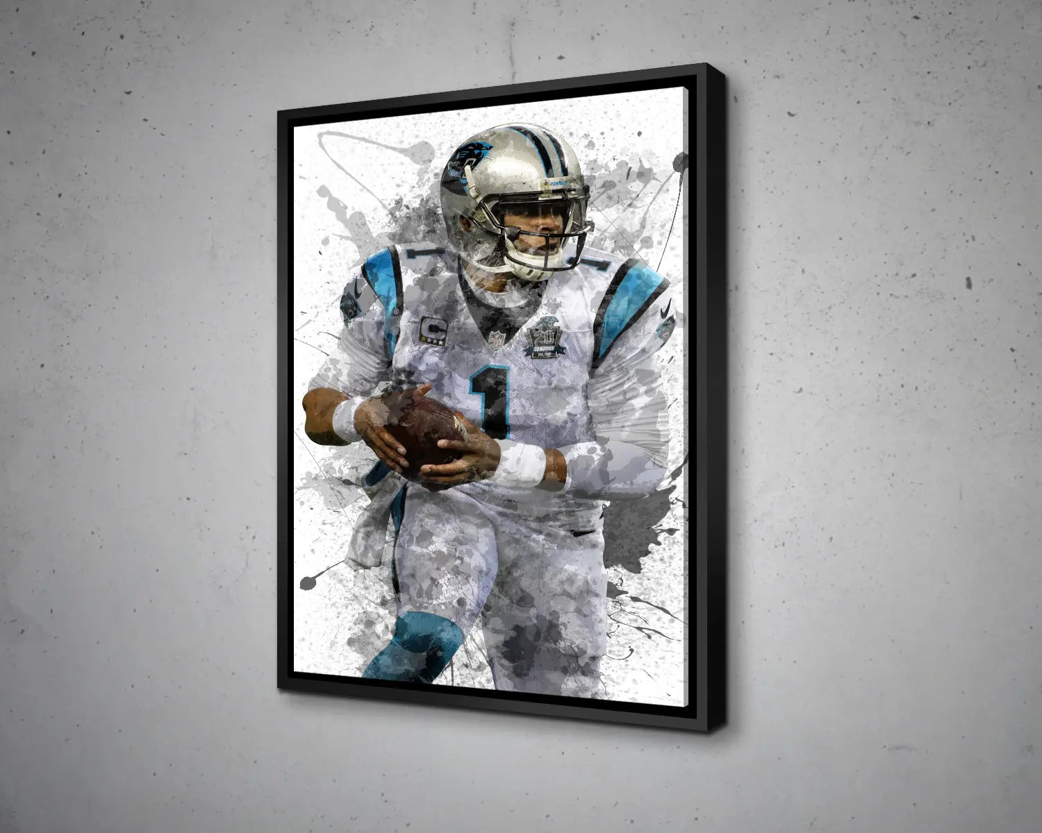 Cam Newton Splash Effect Canvas Art 