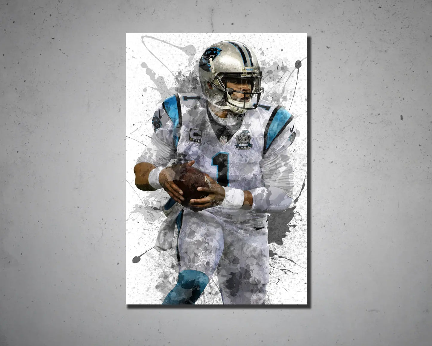 Cam Newton Splash Effect Canvas Art 