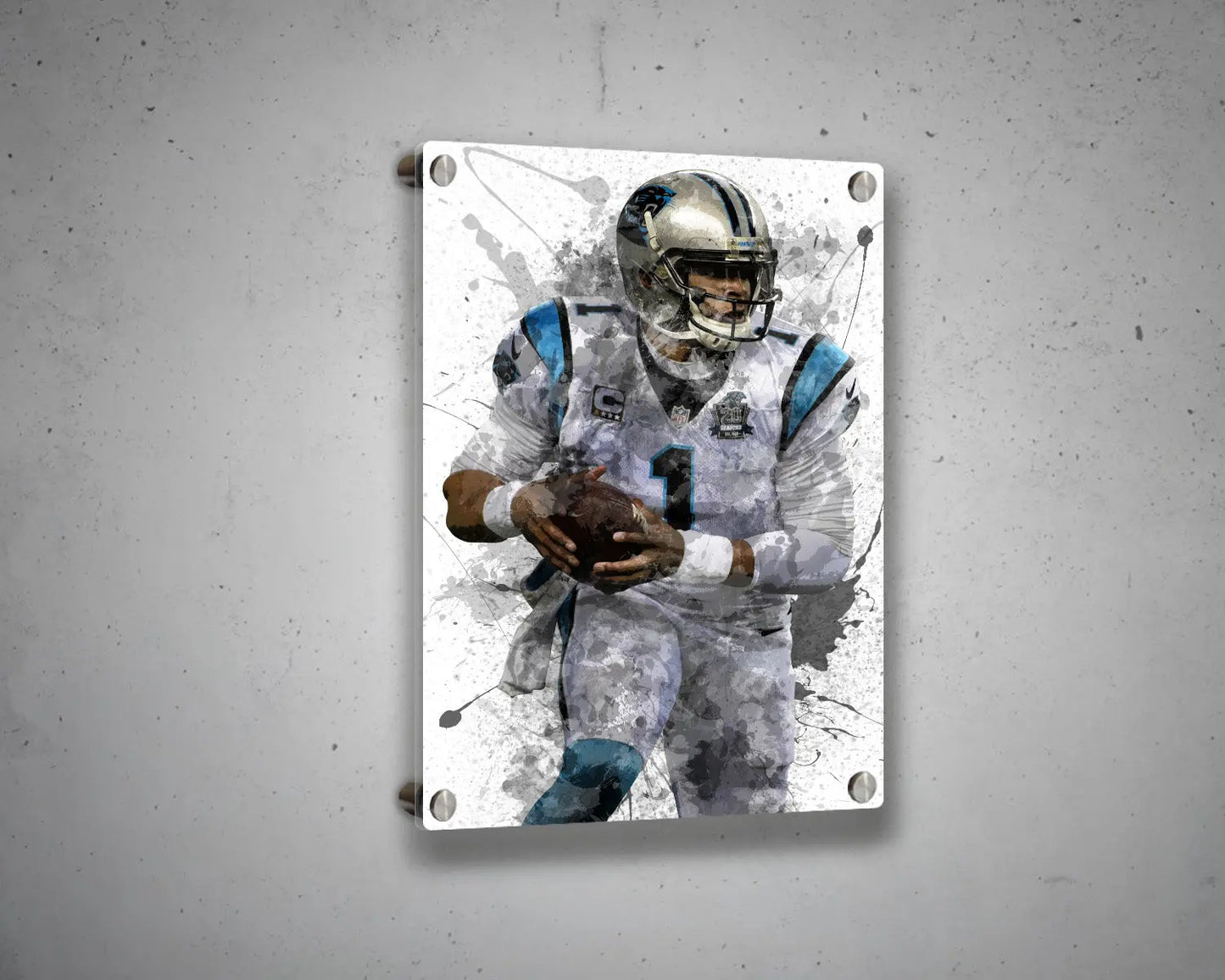 Cam Newton Splash Effect Canvas Art 