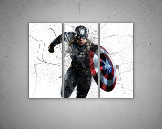 Captain America Splash Effect Canvas Art