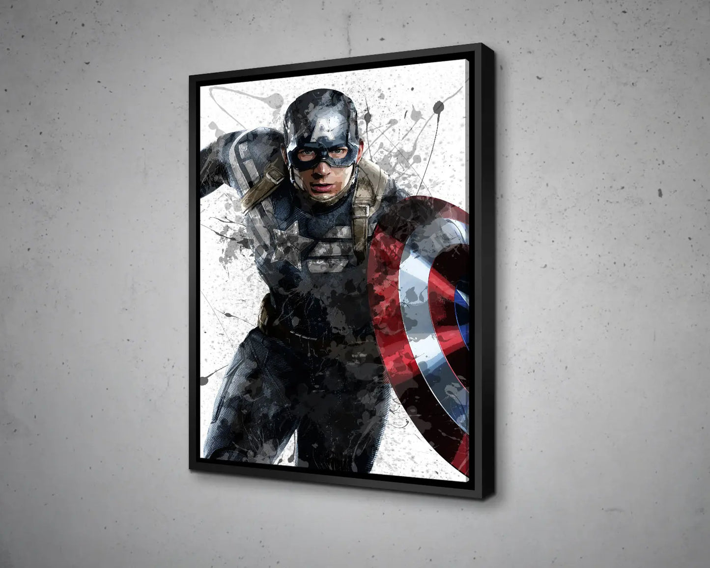 Captain America Splash Effect Canvas Art 