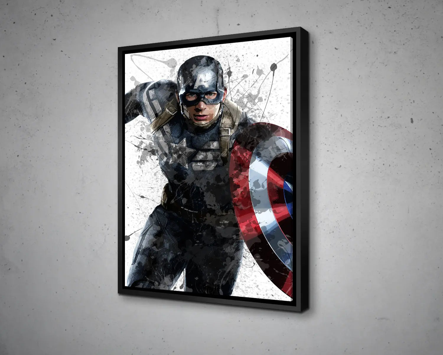Captain America Splash Effect Canvas Art 