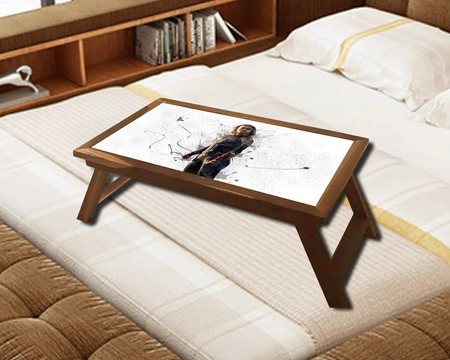 Captain Marvel Splash Effect Coffee and Laptop Table 