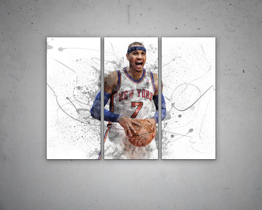 Carmelo Anthony Splash Effect Canvas Art