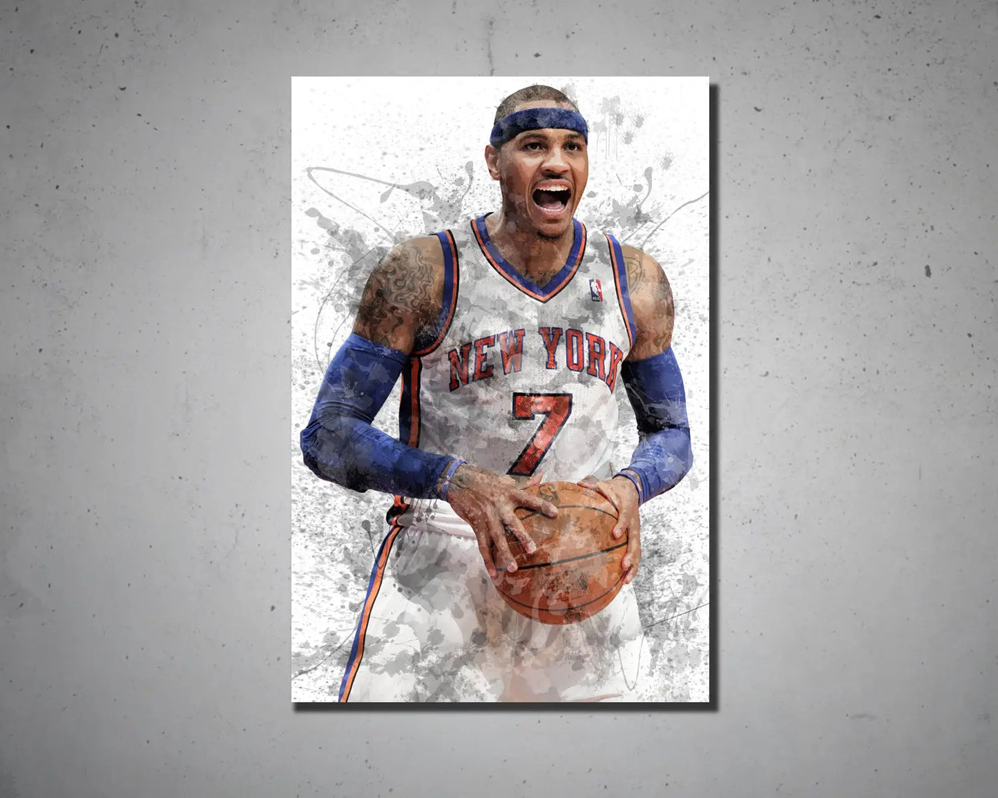 Carmelo Anthony Splash Effect Canvas Art 