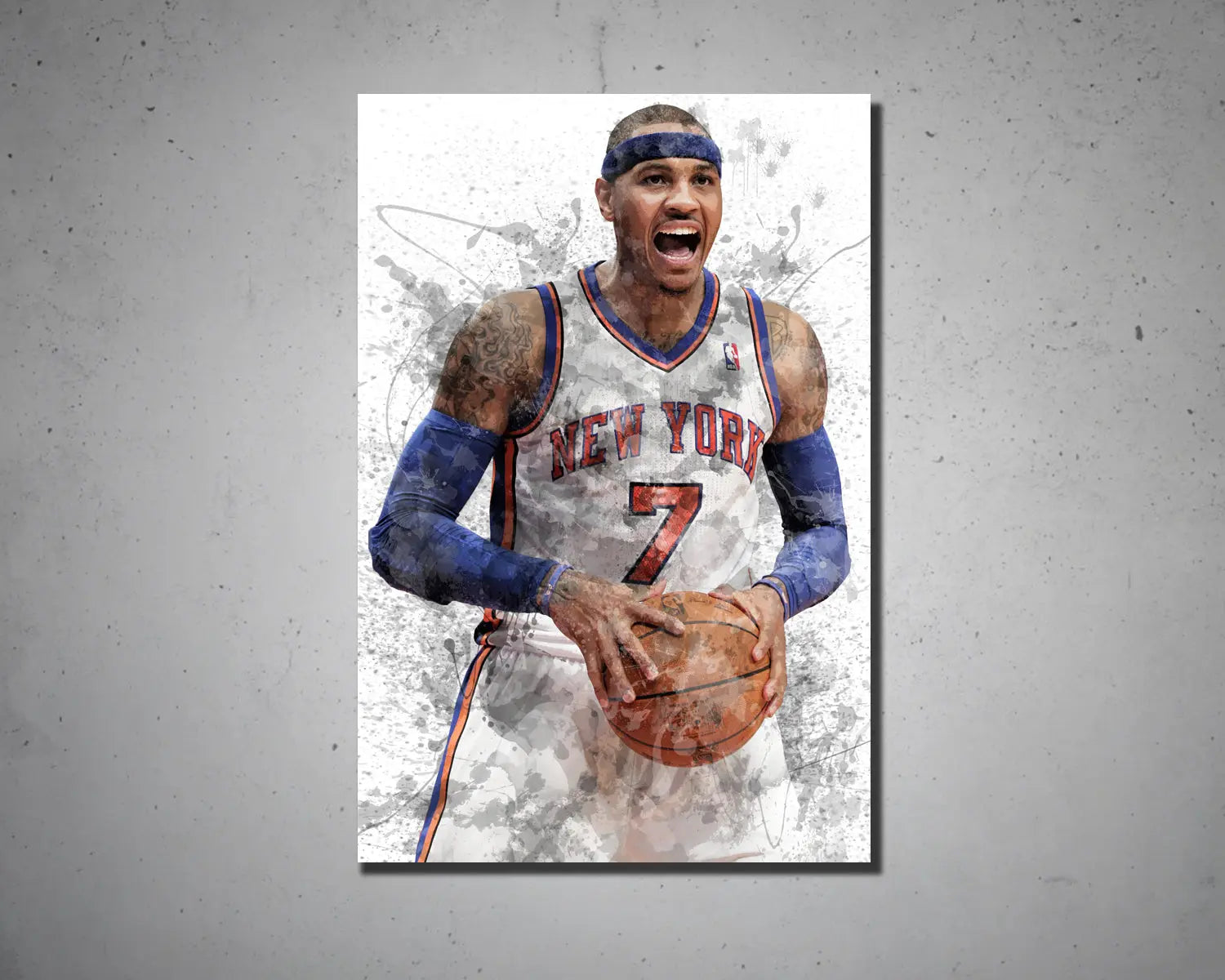 Carmelo Anthony Splash Effect Canvas Art 