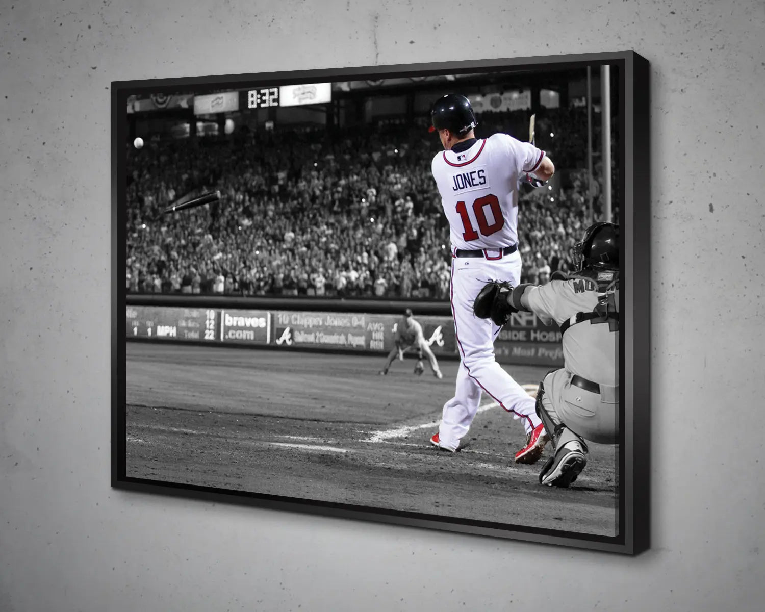 Chipper Jones Black & White Canvas Art 