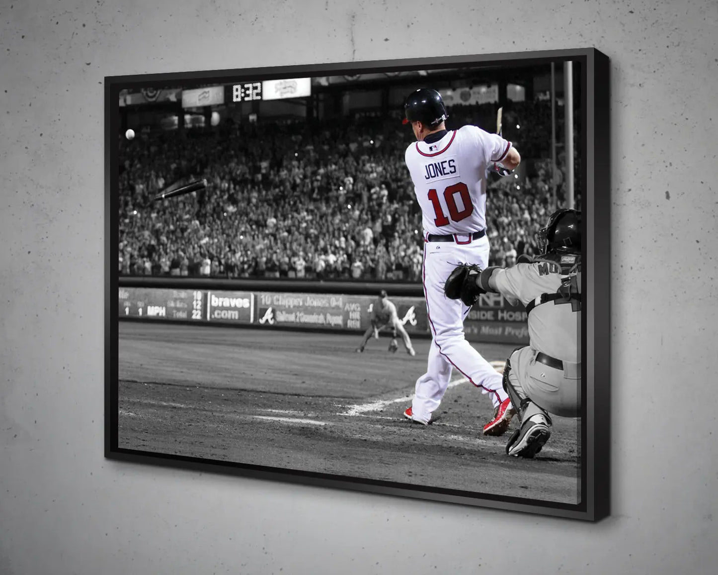 Chipper Jones Black & White Canvas Art 
