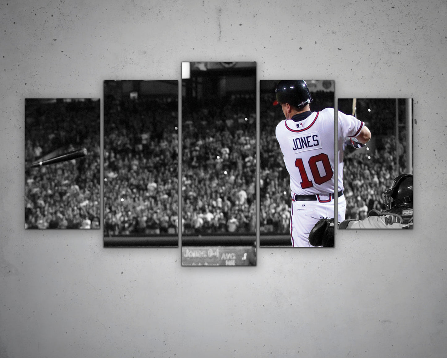 Chipper Jones Black & White Canvas Art 