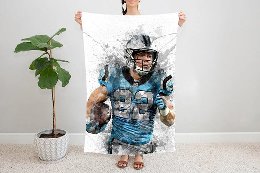 Christian McCaffrey Splash Effect Fleece Blanket