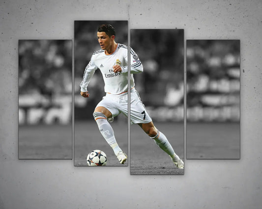Cristiano Ronaldo Black & White Canvas Art