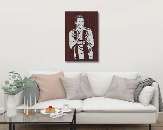 Cristiano Ronaldo LED Wooden Decal 