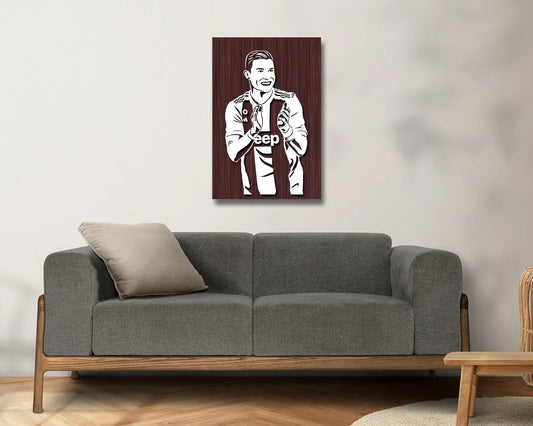 Cristiano Ronaldo LED Wooden Decal 