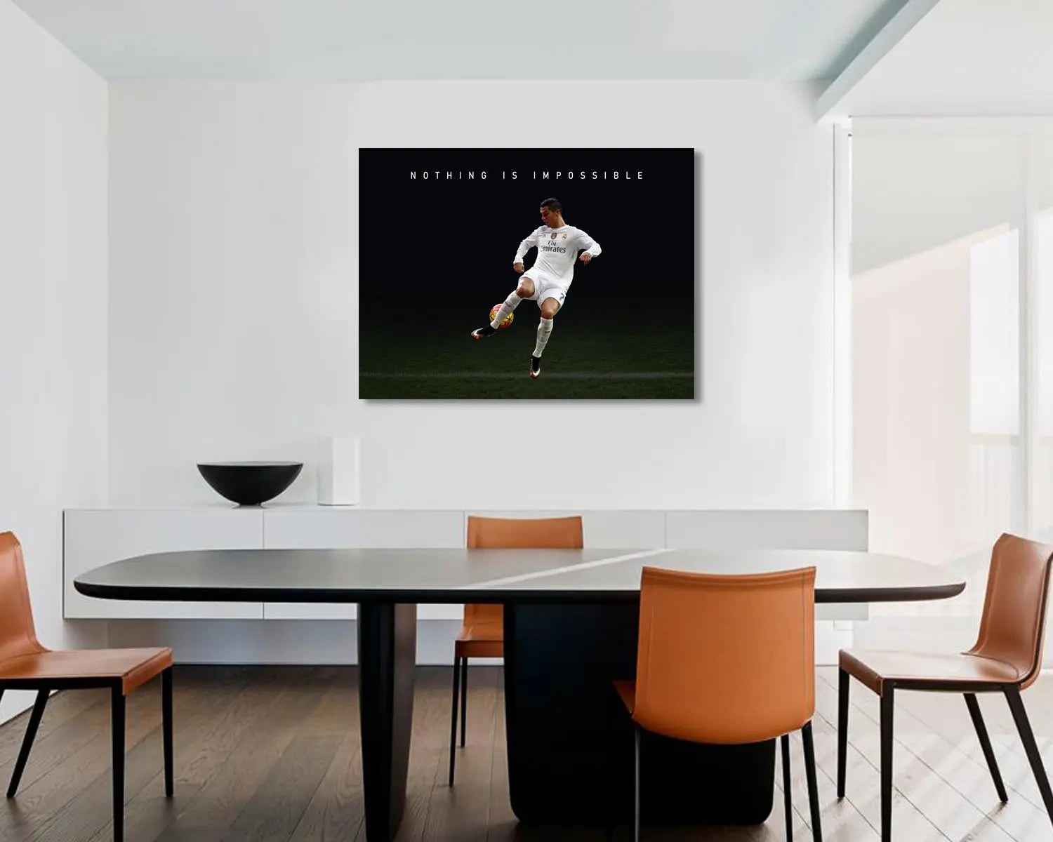 Cristiano Ronaldo Nothing is impossible Sport Quote Canvas Wall Art 
