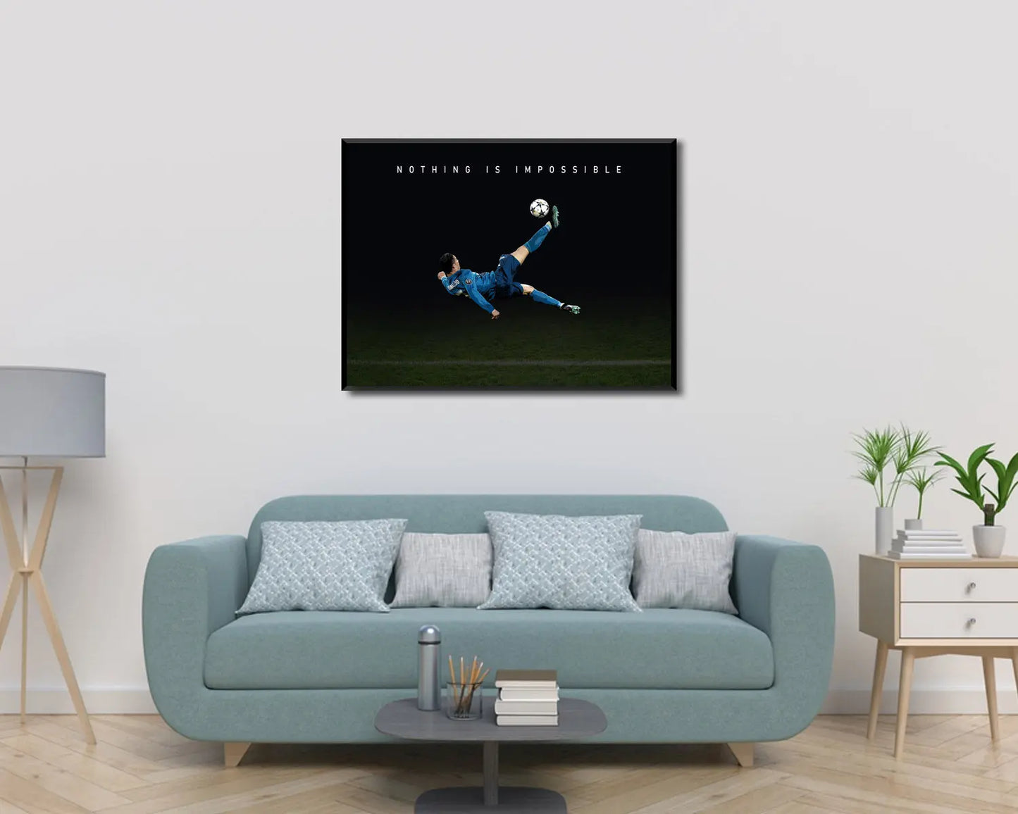 Cristiano Ronaldo Nothing is impossible Sport Quote Canvas Wall Art 