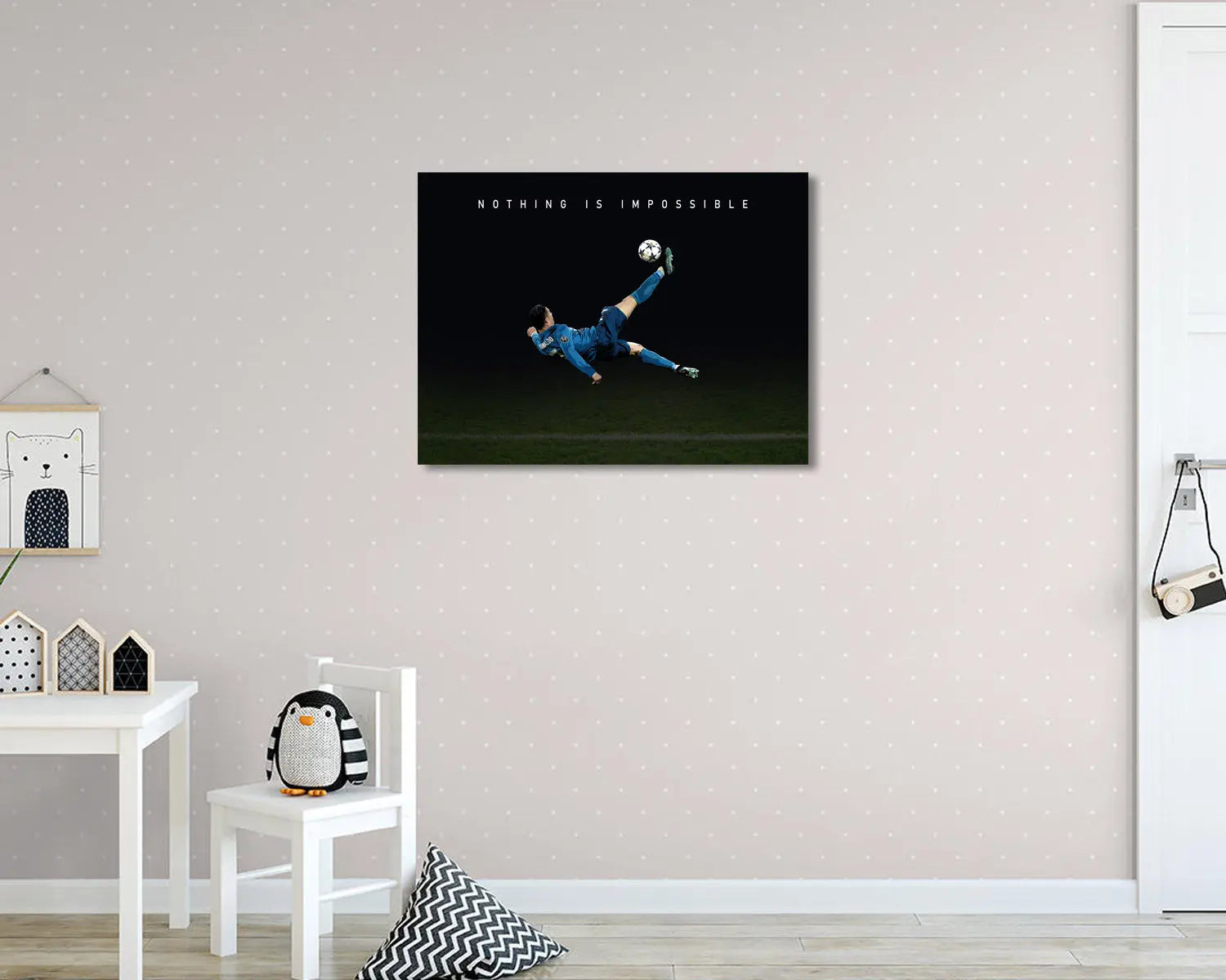 Cristiano Ronaldo Nothing is impossible Sport Quote Canvas Wall Art 