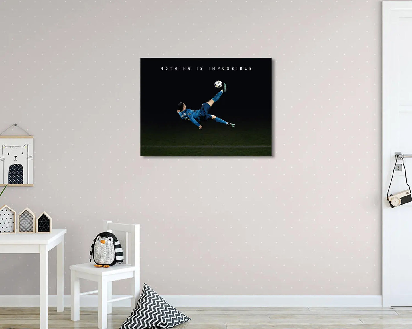 Cristiano Ronaldo Nothing is impossible Sport Quote Canvas Wall Art 