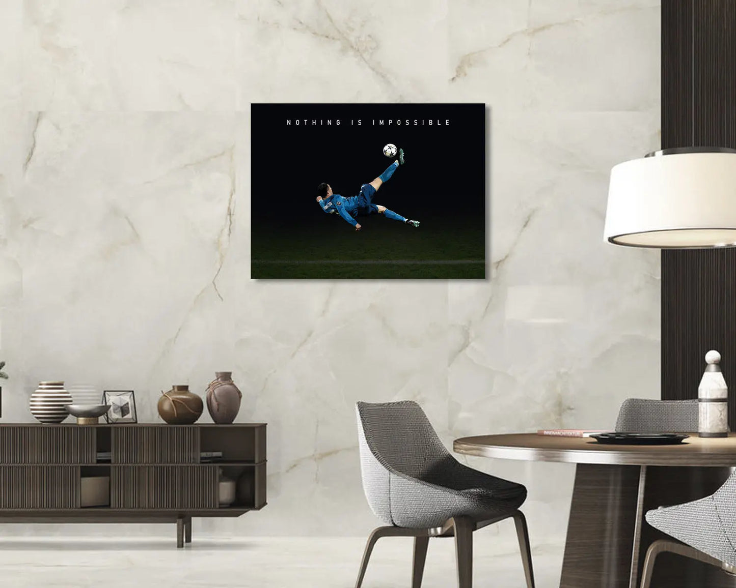 Cristiano Ronaldo Nothing is impossible Sport Quote Canvas Wall Art 
