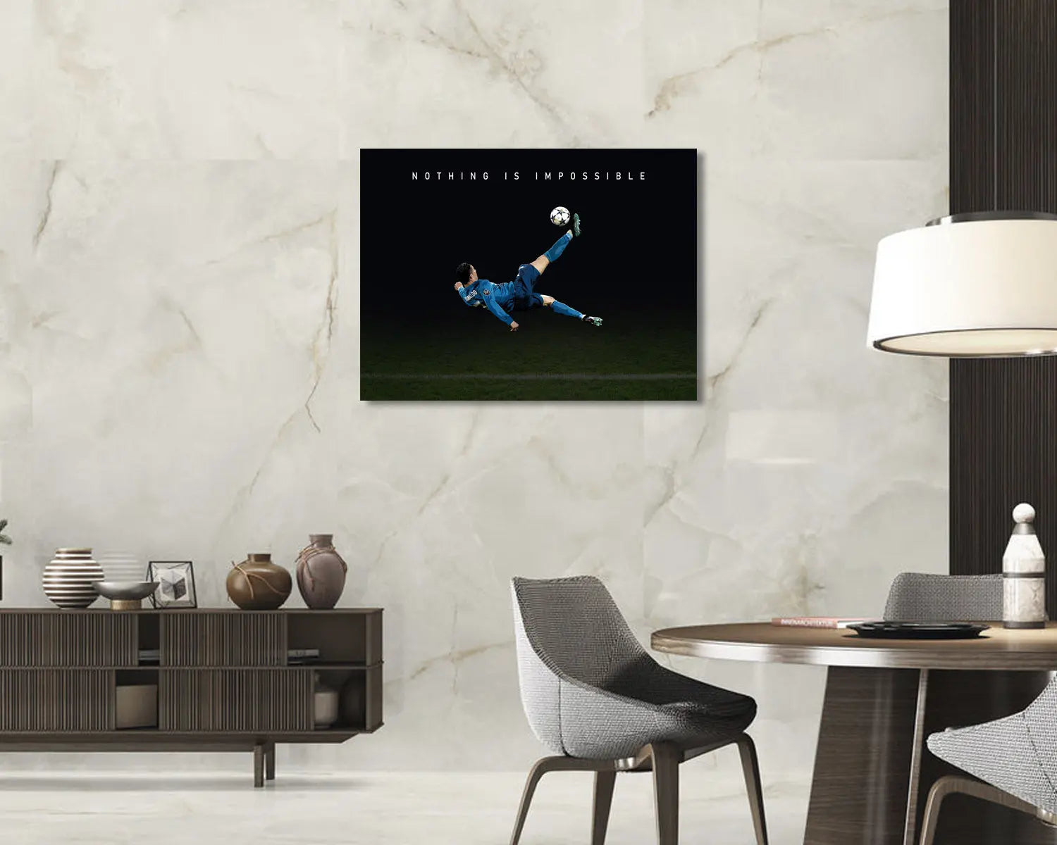 Cristiano Ronaldo Nothing is impossible Sport Quote Canvas Wall Art 