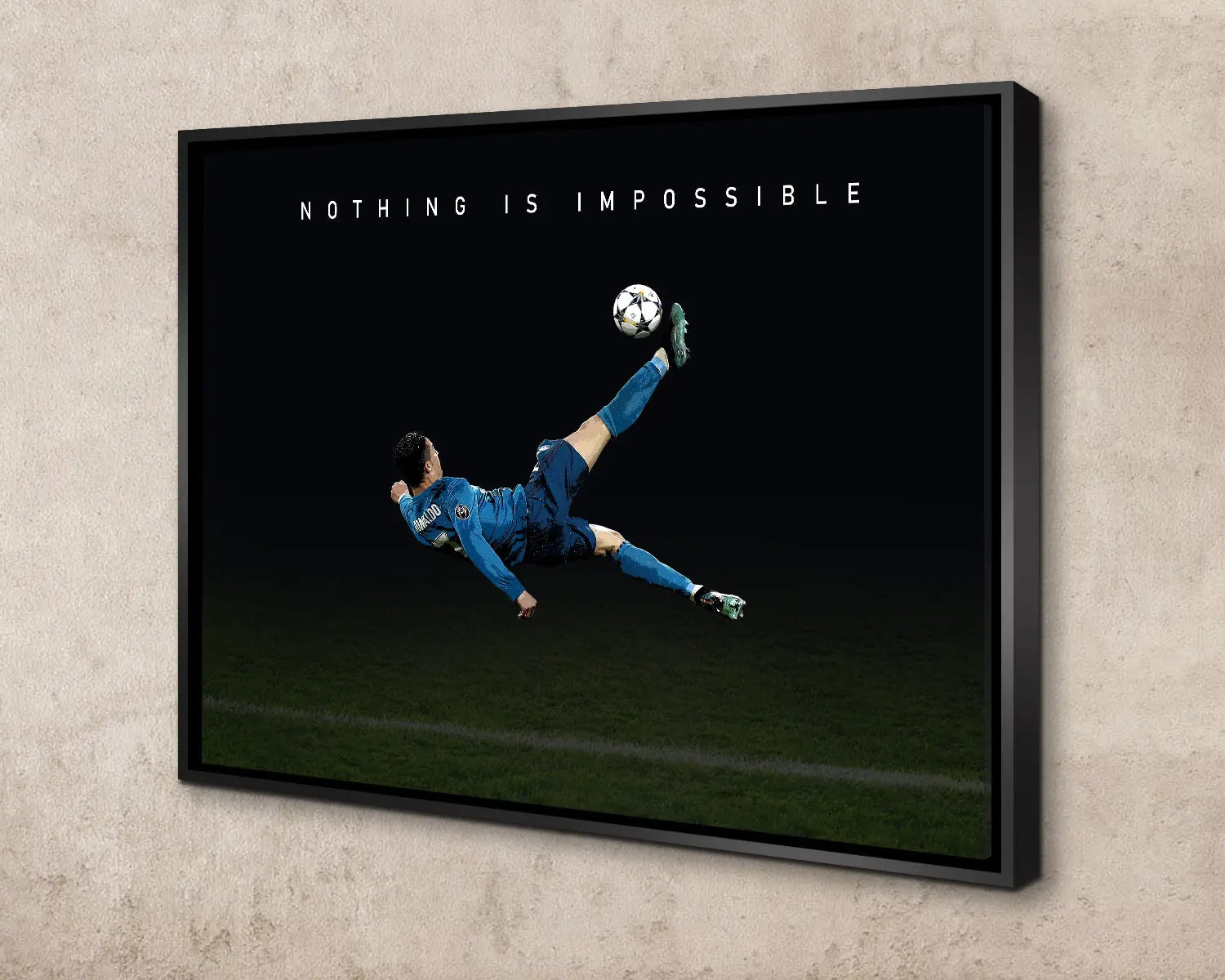 Cristiano Ronaldo Nothing is impossible Sport Quote Canvas Wall Art 