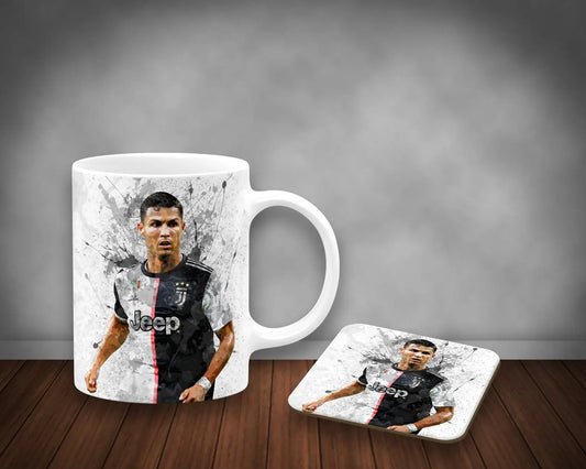 Cristiano Ronaldo Splash Effect Mug and Coaster 