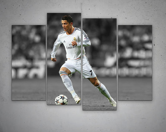 Cristiano Ronaldo Black & White Canvas Art 