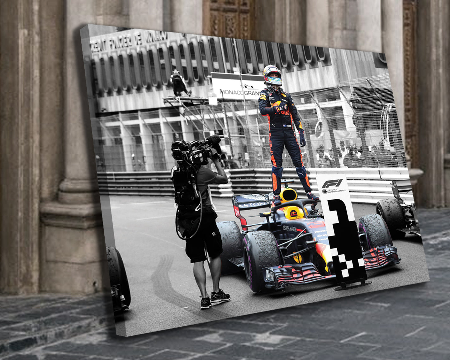 Daniel Ricciardo Black & White Canvas Art 