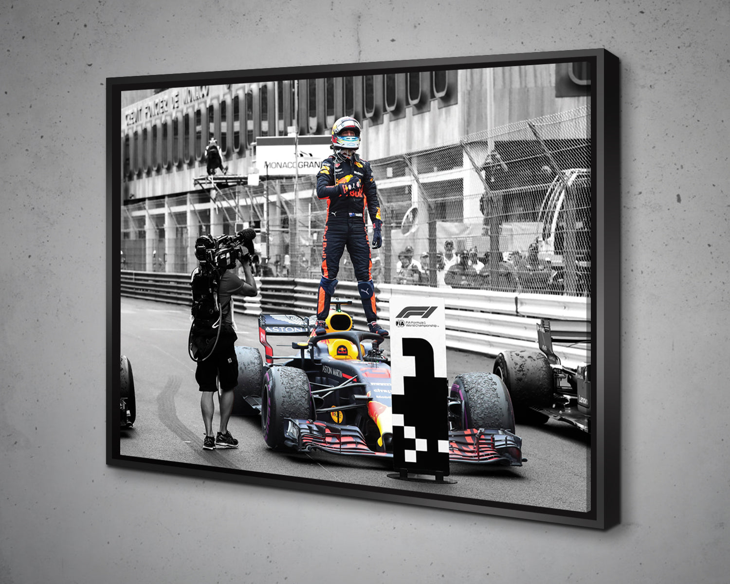 Daniel Ricciardo Black & White Canvas Art 