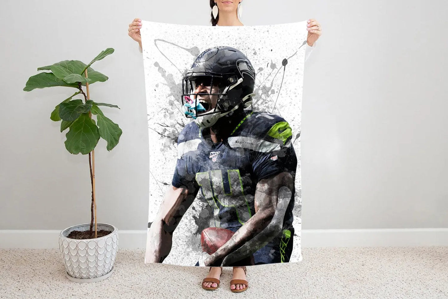 DK Metcalf Splash Effect Fleece Blanket 