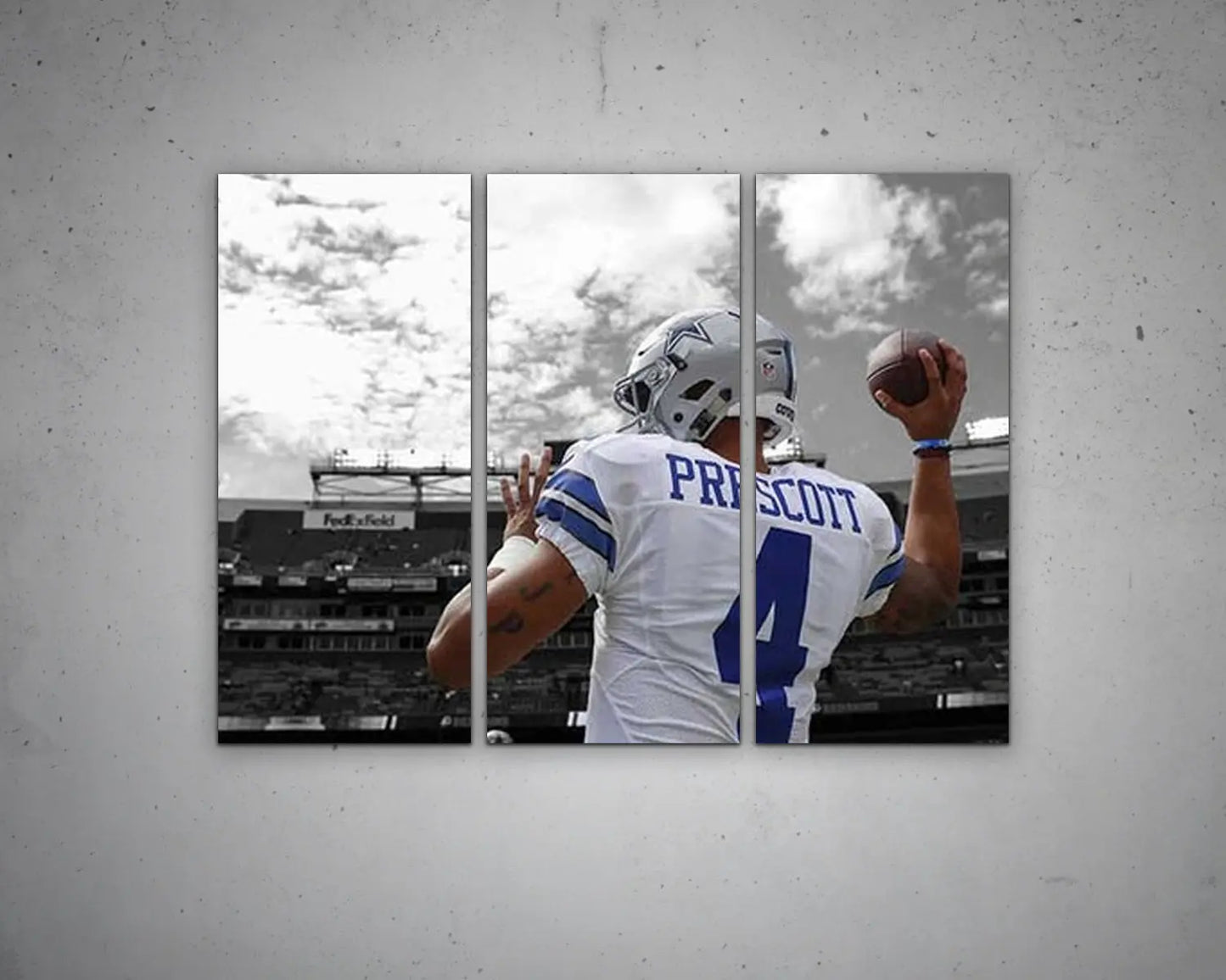 Dak Prescott Black & White Canvas Art 