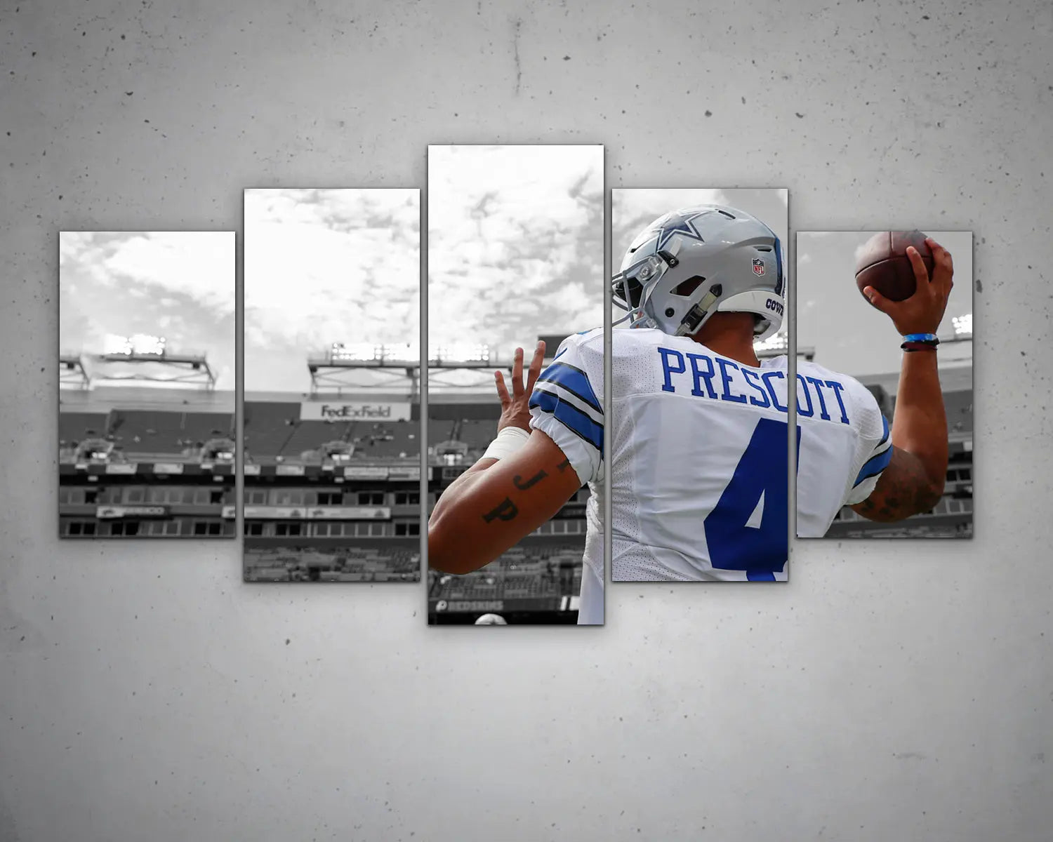 Dak Prescott Black & White Canvas Art 