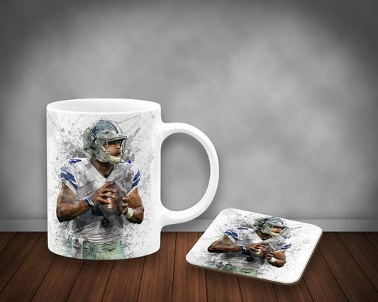Dak Prescott Splash Effect Mug and Coaster