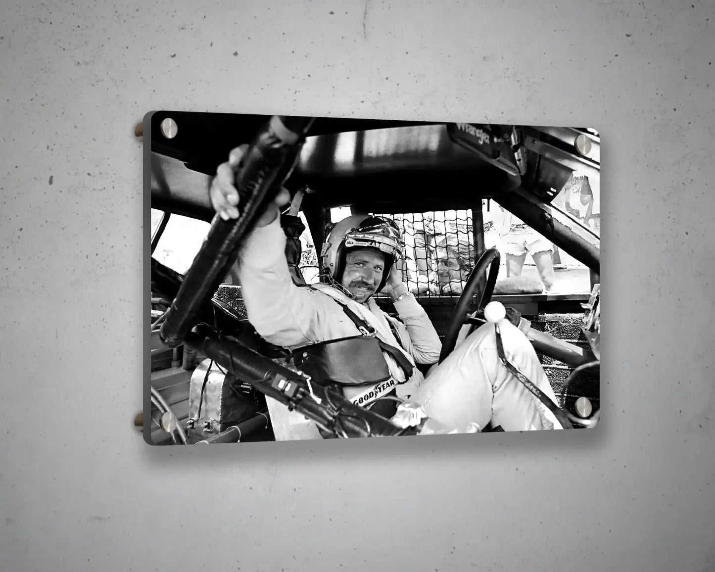 Dale Earnhardt Black & White Canvas Art 