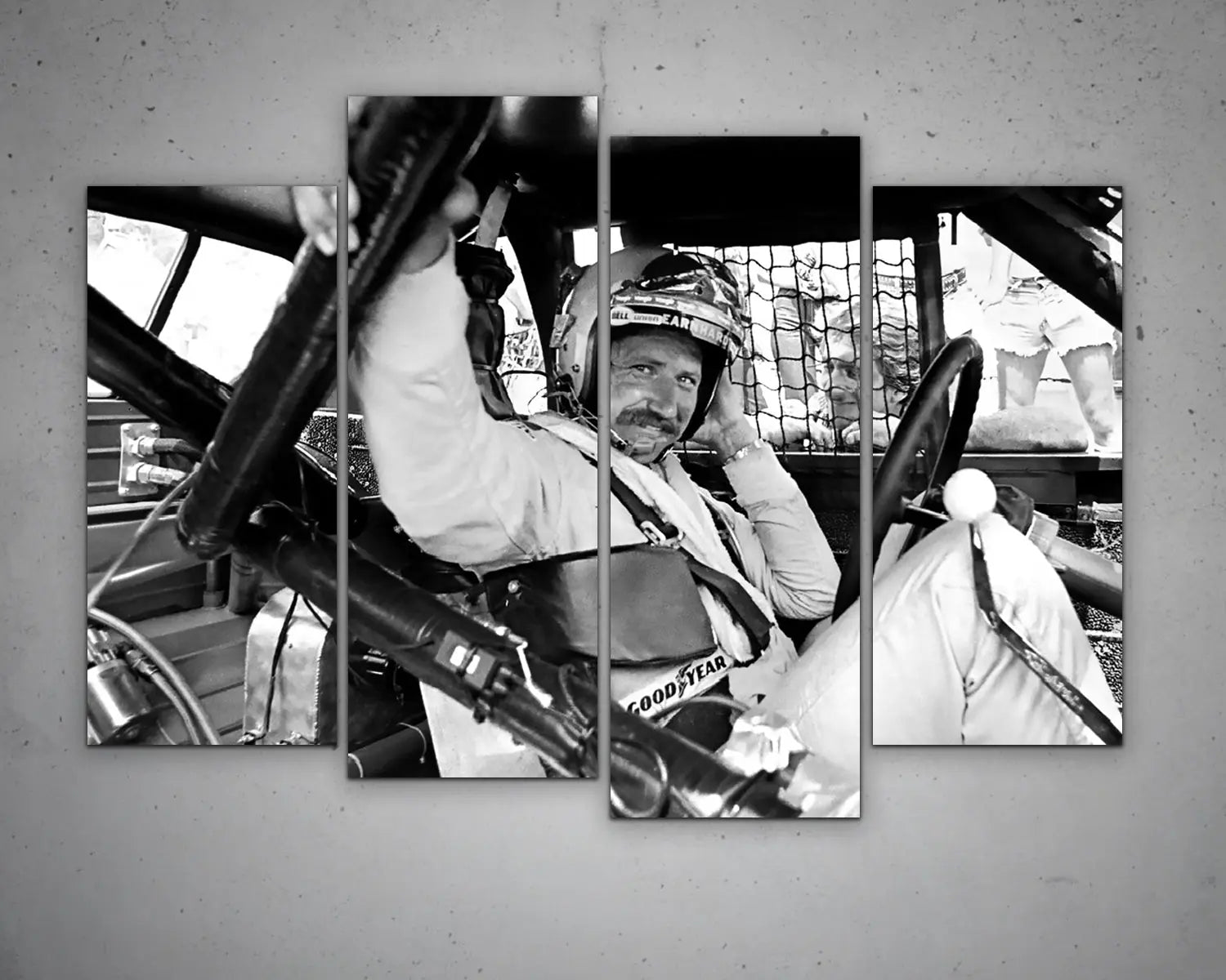 Dale Earnhardt Black & White Canvas Art 