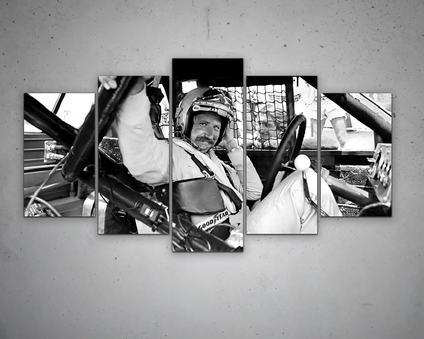 Dale Earnhardt Black & White Canvas Art 