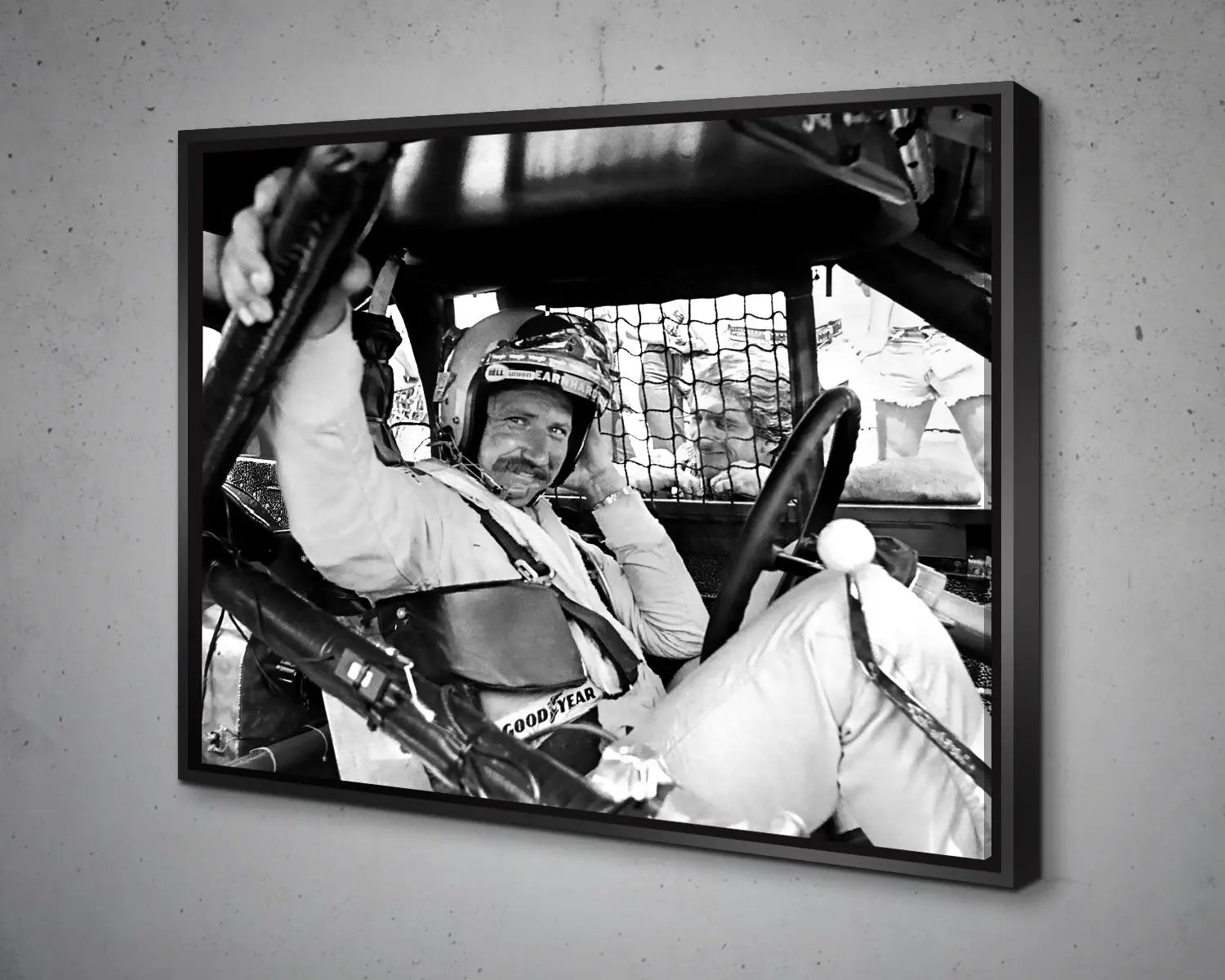 Dale Earnhardt Black & White Canvas Art 
